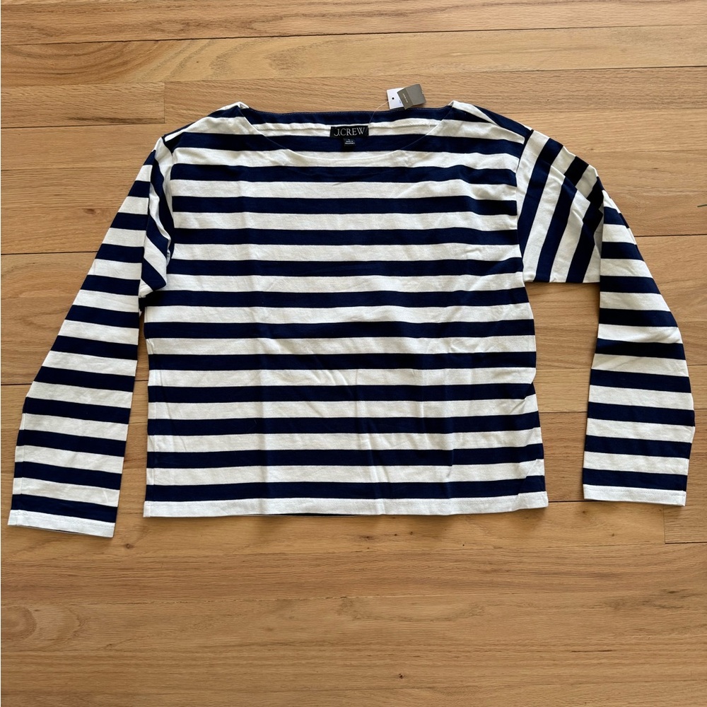 New with Tags J Crew Striped Long Sleeve Top - Size Small